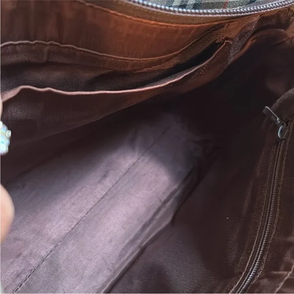 Burberry Beige and Brown Checkered Tote - Picture 11 of 13